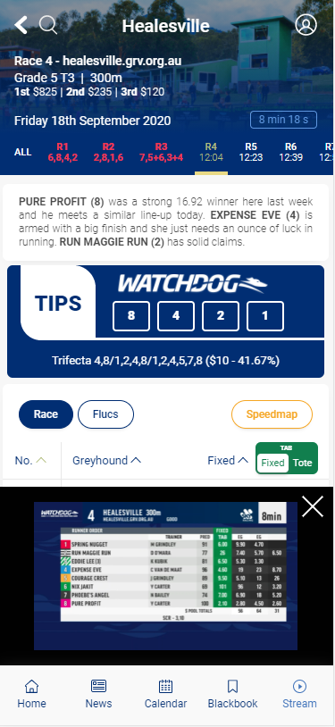 Watch victorian greyhound races live